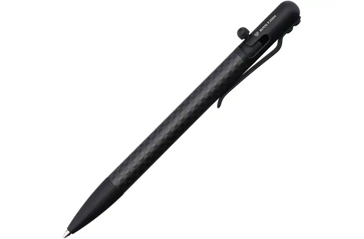 Bastion Bolt Action Pen-SLIM CF Black PEN-SLMBLT-CFBLK w/ Free S&H